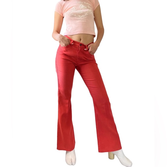 Vintage Levis for Gals Sta-Prest Big E White Tab RARE Retro 60s 70s Flared Pants - Picture 8 of 16